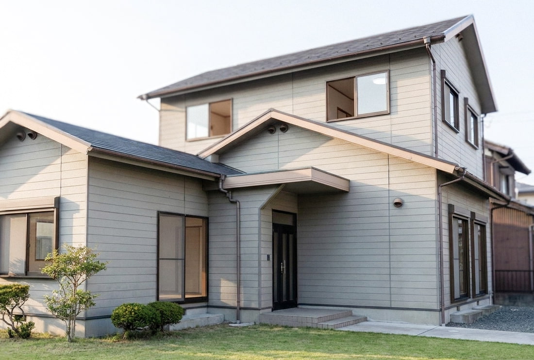 東濃エリアで中古住宅の購入を検討する人向けの、手入れされた2階建て中古住宅の外観